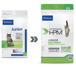 Virbac HPM Junior Neutered Cat. Kattefoder til neutraliserede junior (dyrlæge diætfoder) 3 kg.
